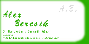 alex bercsik business card